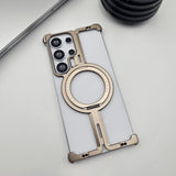 Samsung Galaxy S24 Ultra Metal Magsafe Case Magnetic Ring Kickstand Holder