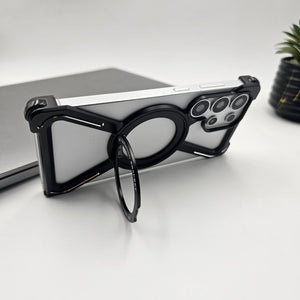 Samsung Galaxy S25 Ultra X Shape Metal Magnetic Magsafe Case Ringstand