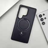 Samsung Galaxy S25 Ultra Leather Case With Magnetic Magsafe Ring Stand