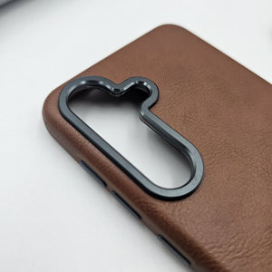 Samsung Galaxy S25 Metal Bump Leather Case