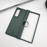 Samsung Galaxy Z Fold 6 With Hinge Protector PU Leather Case