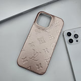 iPhone 15 Series Luxury Brand Embossed Leather Case