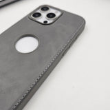 iPhone Corner Stitched Luxury Leather Logo Cut Hidden Magsafe Case