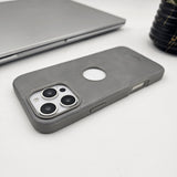 iPhone Corner Stitched Luxury Leather Logo Cut Hidden Magsafe Case