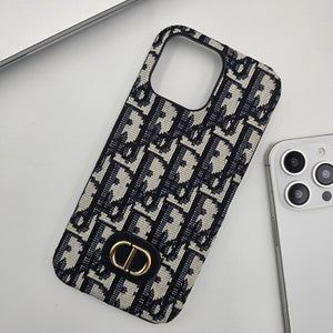 iPhone Luxury CD Embroidery Luxury Phone Case Inside Velvet