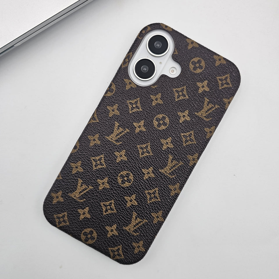 iPhone Luxury Brand Small Pattern PU Leather Case