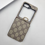 Samsung Galaxy Z Flip 6 Luxury Brand Card Pocket Wallet Ring Holder Case
