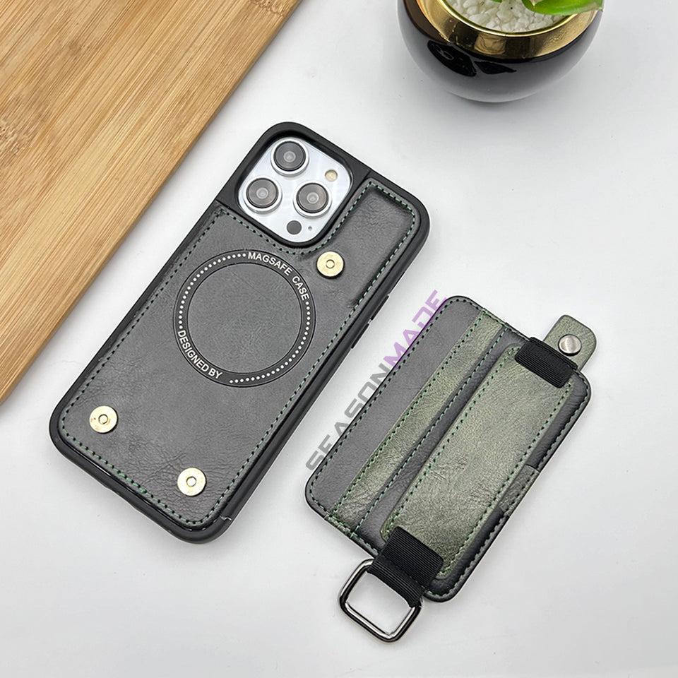 iPhone 15 Series Luxury Magsafe Leather Detachable Wallet Case Cover
