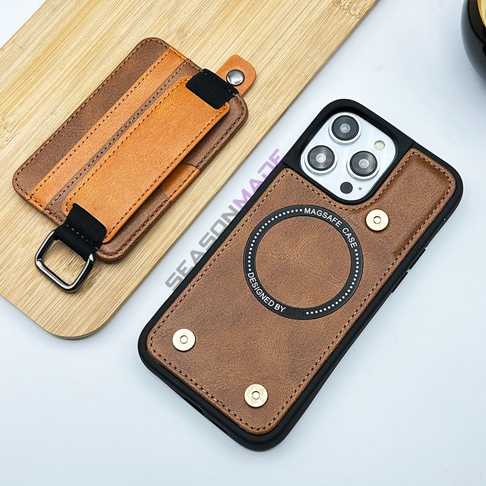 iPhone 15 Series Luxury Magsafe Leather Detachable Wallet Case Cover