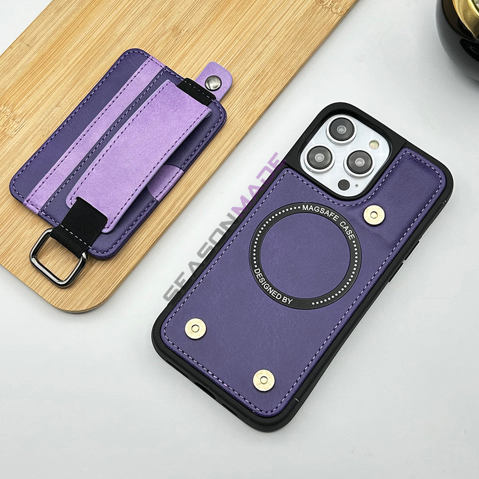 iPhone 15 Series Luxury Magsafe Leather Detachable Wallet Case Cover