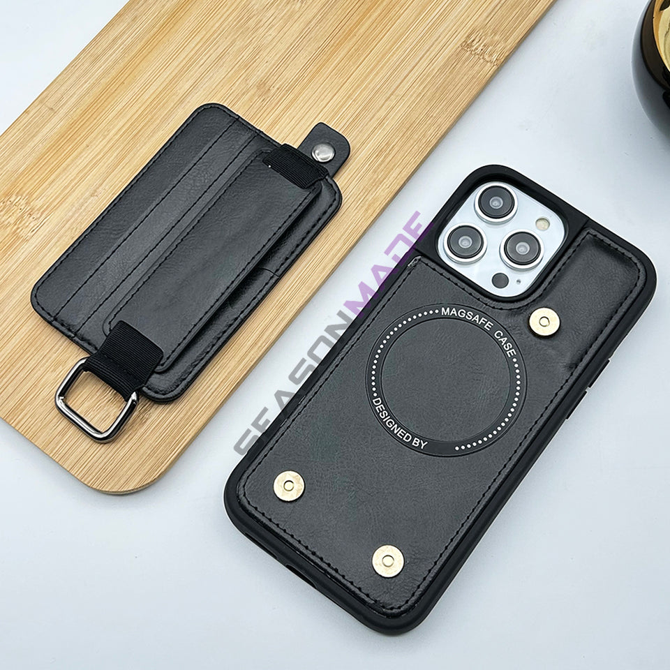 iPhone 15 Series Luxury Magsafe Leather Detachable Wallet Case Cover