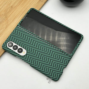 Samsung Galaxy Z Fold 3 Zigzag Carbon Fibre Pattern Texture Case Cover