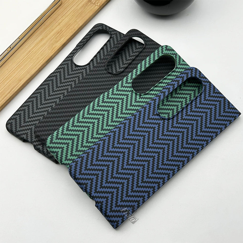 Samsung Galaxy Z Fold 3 Zigzag Carbon Fibre Pattern Texture Case Cover