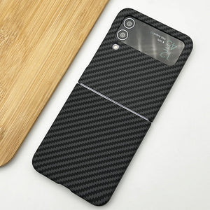 Samsung Galaxy Z Flip 4 Zigzag Carbon Fibre Pattern Texture Case Cover