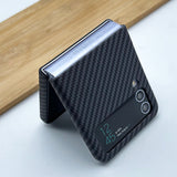 Samsung Galaxy Z Flip 4 Zigzag Carbon Fibre Pattern Texture Case Cover