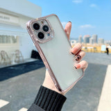 iPhone 15 Series Side Diamond Transparent Chrome Case Cover