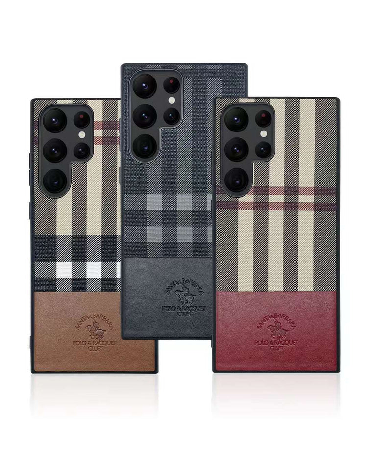 Samsung Galaxy S22 Ultra Santa Barbara Polo Plaid Premium Leather Case