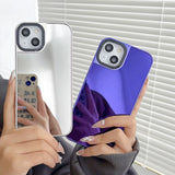 iPhone Luxury Reflective Mirror Purple And Silver Case Cover