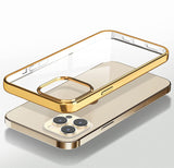 iPhone 15 Series Crystal Clear Chrome Electroplated Bumper Case Cover