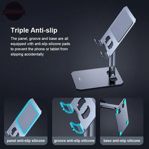 Aluminium Metal Alloy Adjustable Folding Mobile Phone Stand Holder