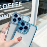 iPhone 15 Series Side Diamond Transparent Chrome Case Cover