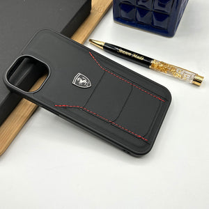 iPhone Ferrari Sports Car Leather Stitched Case Cover