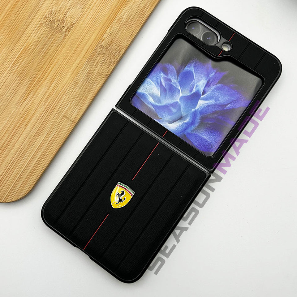 Samsung Galaxy Z Flip 5 Ferrari Logo Suitcase Line Design Case Cover