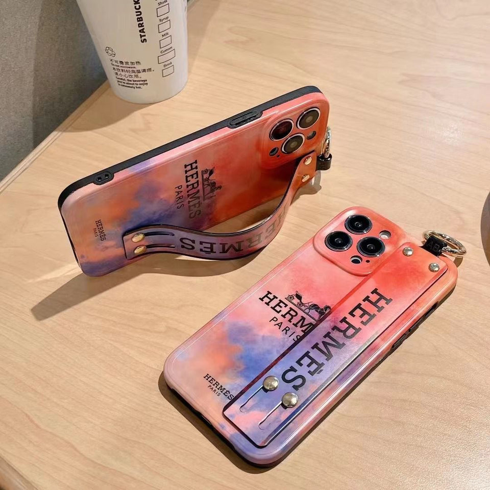 iPhone Luxury Brand Strap Belt Colorful Case Cover