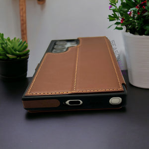 Samsung Galaxy S24 Ultra PU Leather Flip Card Slot Soft Magnetic Closure Case Cover