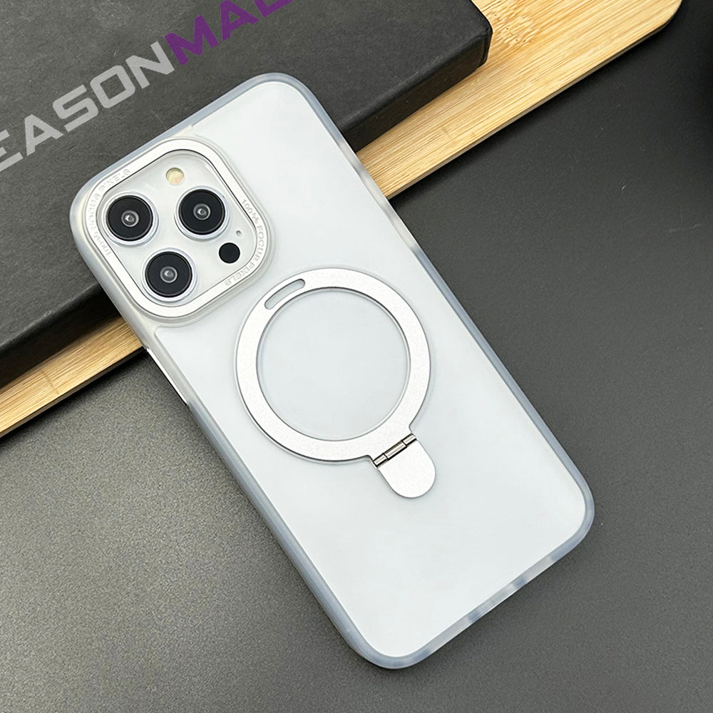 iPhone Luxury Frosted Matte Finish Magsafe With Magnetic Holder Hard Case Cover