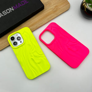 iPhone Neon Fluorescent Pleated Wavy Design Case Cover