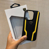 iPhone 15 Series Lambo Yellow Stripe Pattern Case Cover