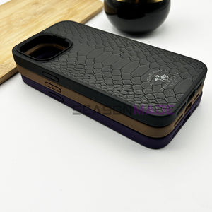 iPhone Santa Barbara Polo Leather Croc Pattern Case Cover