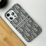 iPhone 15 Series Luxury Brand CD Vertical Belt Stitched Case Cover