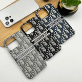 iPhone 15 Series Luxury Brand CD Vertical Belt Stitched Case Cover