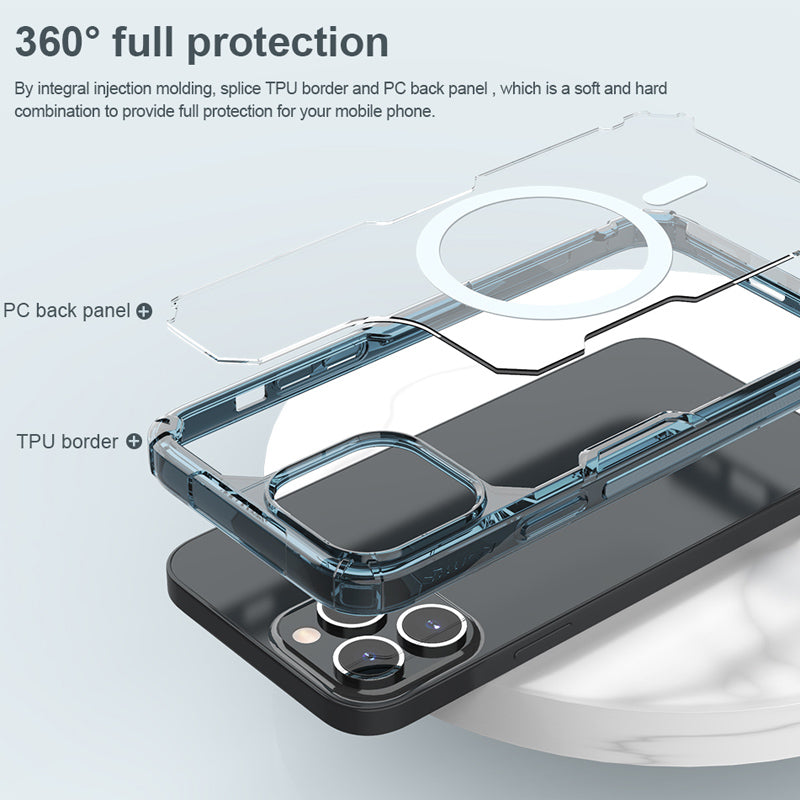 Nillkin iPhone 15 Series Magsafe Clear Drop Resistant Magnetic Case Cover