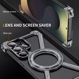 Samsung Galaxy S25 Ultra X Shape Metal Magnetic Magsafe Case Ringstand