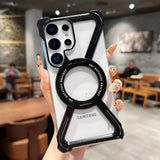 Samsung Galaxy S25 Ultra X Shape Metal Magnetic Magsafe Case Ringstand