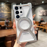 Samsung Galaxy S25 Ultra X Shape Metal Magnetic Magsafe Case Ringstand