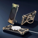 Samsung Galaxy S25 Ultra X Shape Metal Magnetic Magsafe Case Ringstand
