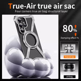 Samsung Galaxy S25 Ultra X Shape Metal Magnetic Magsafe Case Ringstand