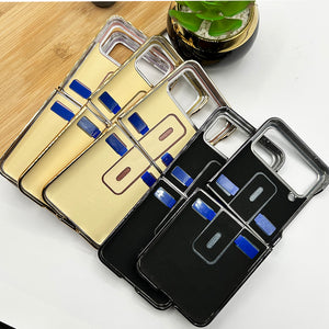 Samsung Galaxy Z Flip 4 Chrome Plated Finger Grip Holder Case Cover