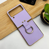 Samsung Galaxy Z Flip 4 Chrome Plated Finger Grip Holder Case Cover