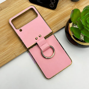 Samsung Galaxy Z Flip 4 Chrome Plated Finger Grip Holder Case Cover