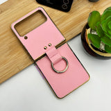 Samsung Galaxy Z Flip 4 Chrome Plated Finger Grip Holder Case Cover