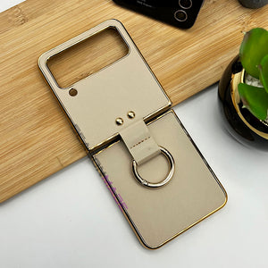 Samsung Galaxy Z Flip 4 Chrome Plated Finger Grip Holder Case Cover