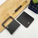 Samsung Galaxy Z Flip 4 PU Leather Chrome Plated Side Case Cover