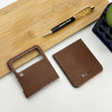 Samsung Galaxy Z Flip 3 PU Leather Chrome Plated Side Case Cover Clearance Sale
