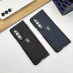 Samsung Galaxy Z Fold 4 Leather Ferrari Sports Car Logo Design Case Cover