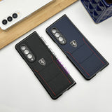 Samsung Galaxy Z Fold 4 Leather Ferrari Sports Car Logo Design Case Cover